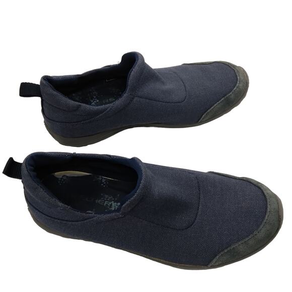 🍒 Skechers Slip On Sneakers Size 8 Denim Navy Blue - Picture 3 of 6